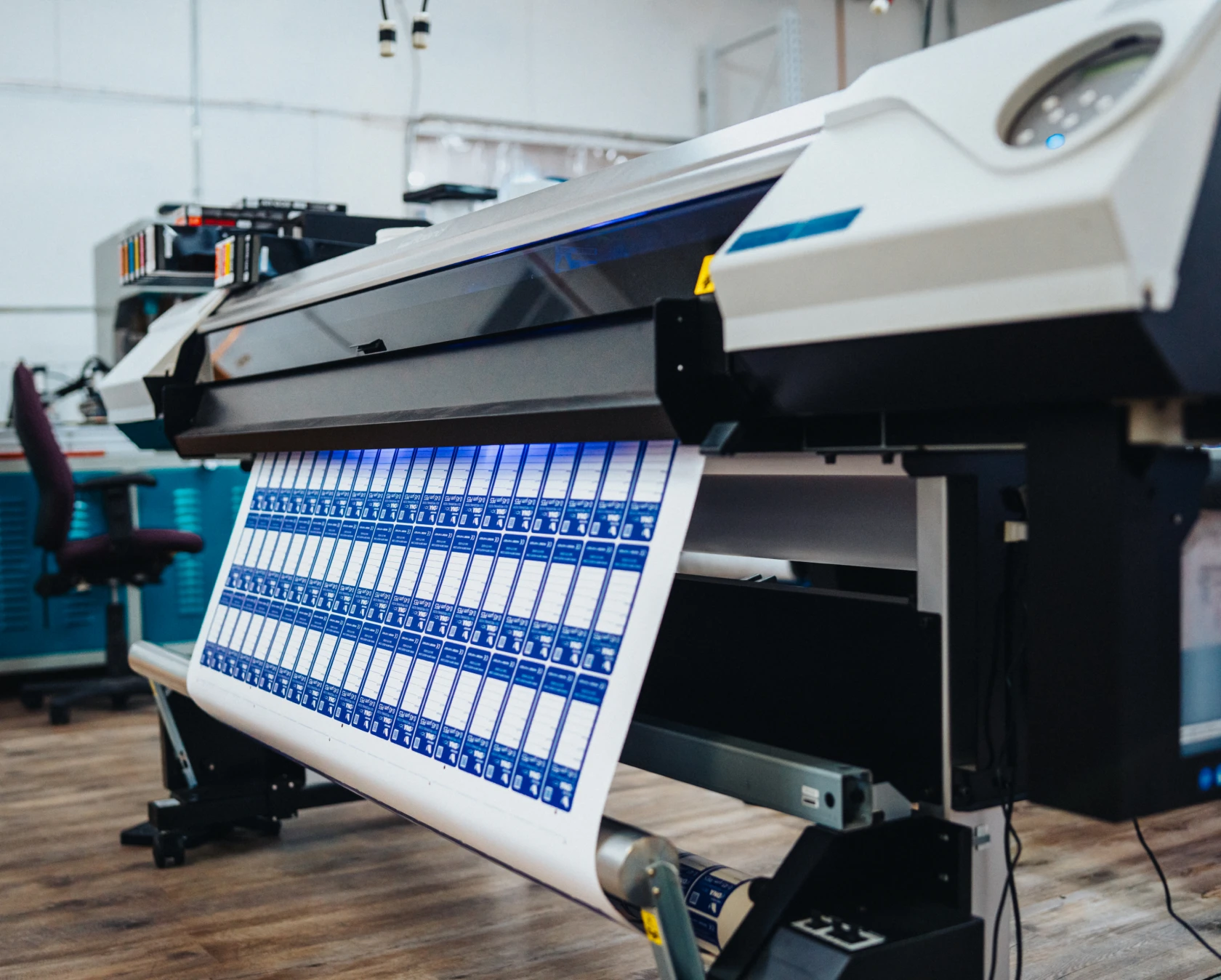 Large format printer in operation